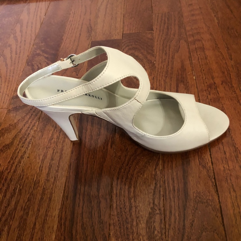 White sling back heels